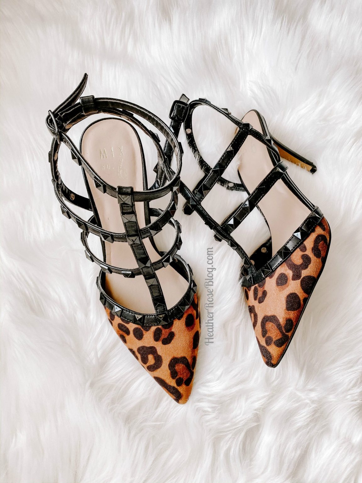 leopard studded heels