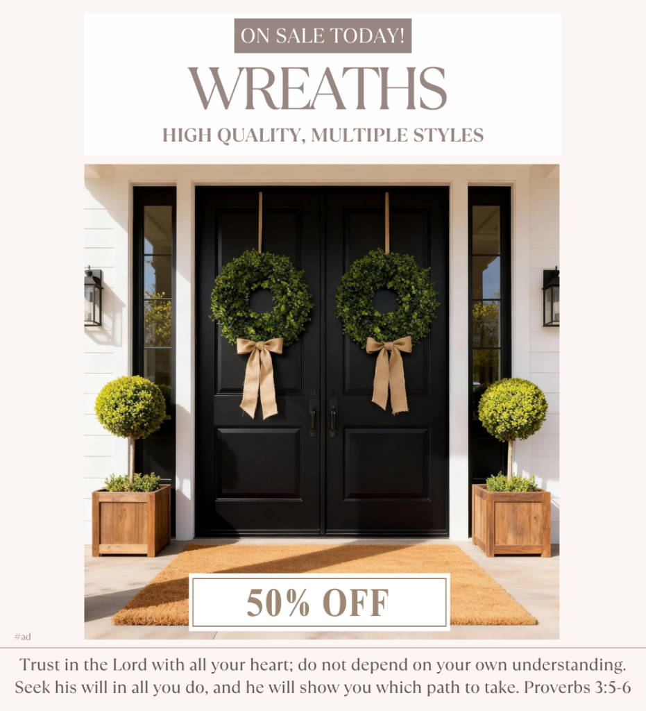 wreath with doors